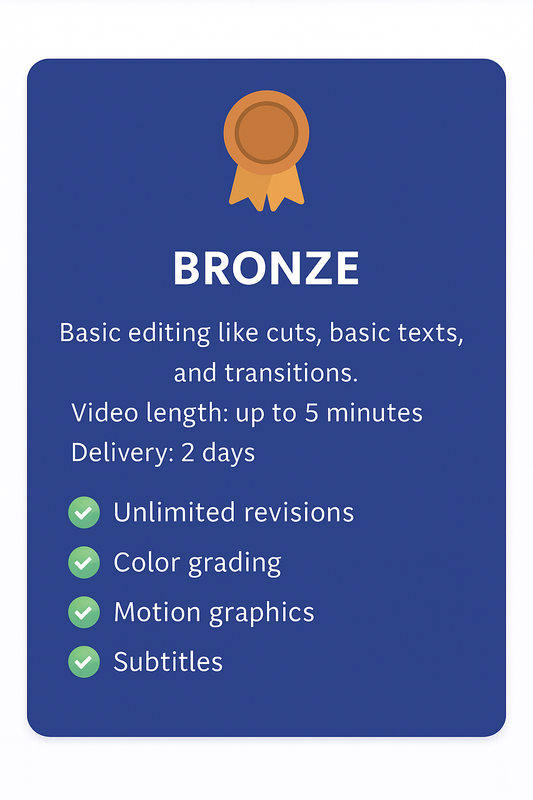 Bronze Pack – Essential Cuts Perfect for Simple Edits & Short Videos